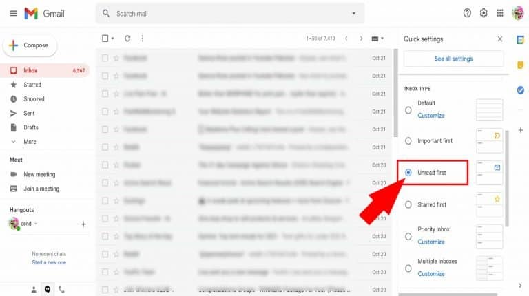 unread minbox gmail